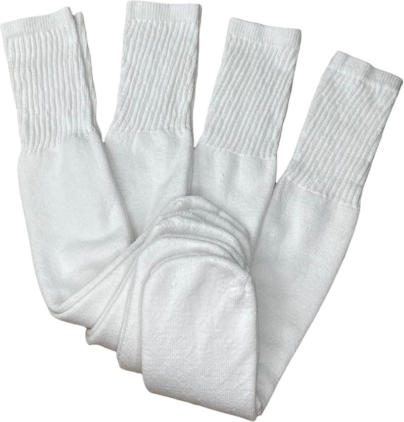 SuNi Apparel Mens White Tube Socks for Men - Mens Over the Calf Socks - Knee High Long Socks Size 13-17 - Image 1